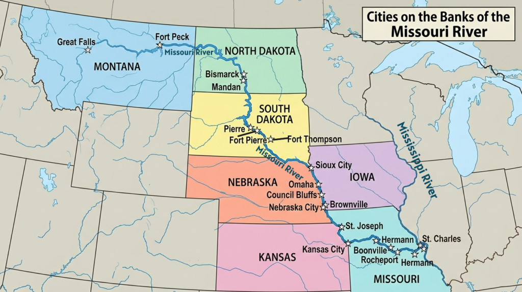 Cities on the Banks of the Missouri River