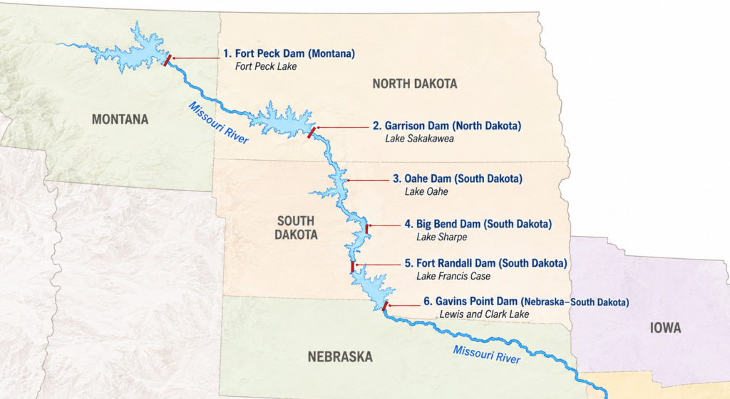 Dams and Reservoirs on Missouri River