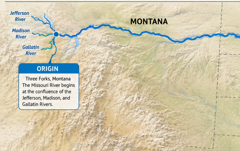 Origin of Missouri River