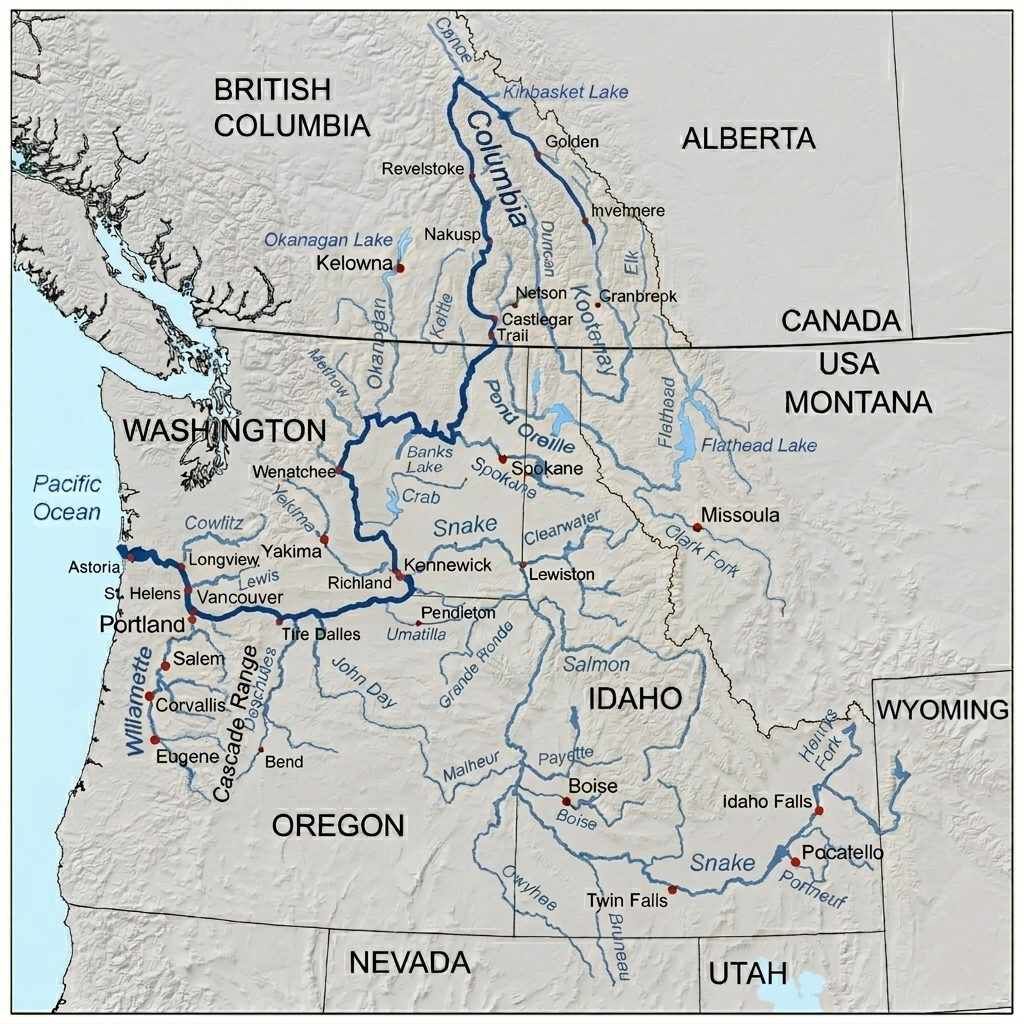 Tributaries of the Columbia River