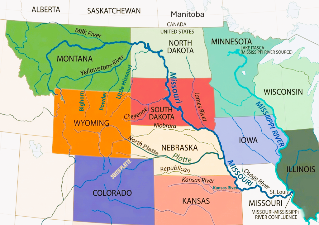 Tributaries of Missouri River